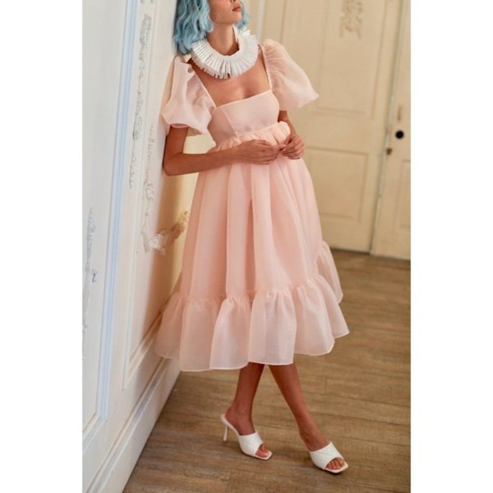 Selkie The French Puff Dress - Peach Skin XXS